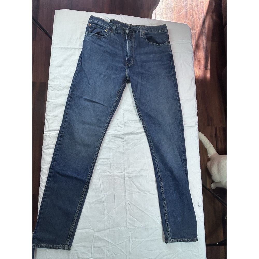 men's levi's dark wash jeans 512 Sz 36x34 Straight - Picture 3 of 11